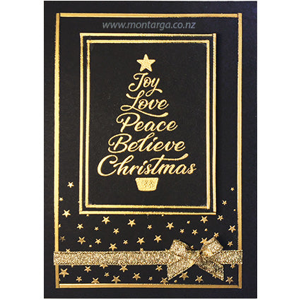 Card Sample - Gold Embossed Christmas Tree