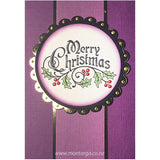 2395 G - Merry Christmas Holly Rubber Stamp