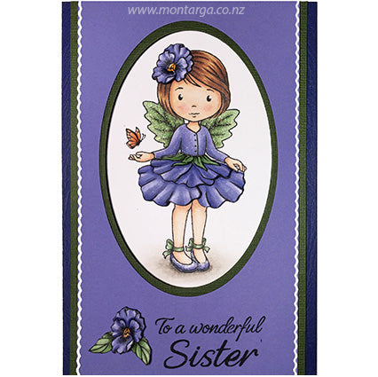 Card Sample - Little Miss Pansy - Purple