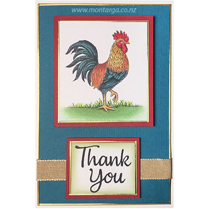 3620 F - Rooster Rubber Stamp