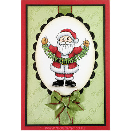 2389 G - Santa With Banner Rubber Stamp